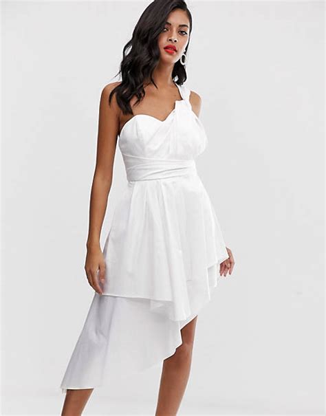 Asos Design Mini Prom Dress In Cotton Sateen Asos