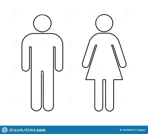 Outline Male And Female Symbol Stock Vector Illustration Of Person