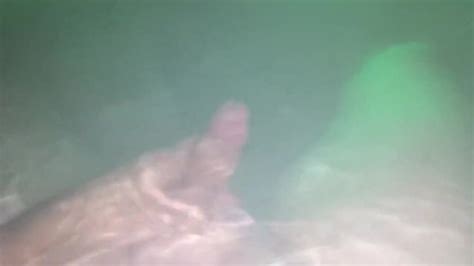 Underwater Jerk Off Session In Backyard In Steamy Hot Tub Glowing At