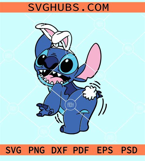 easter stitch svg easter bunny stitch svg lilo stitch easter svg