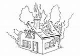 Fire Coloring House Pages sketch template