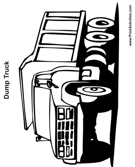 dump truck coloring page   front view