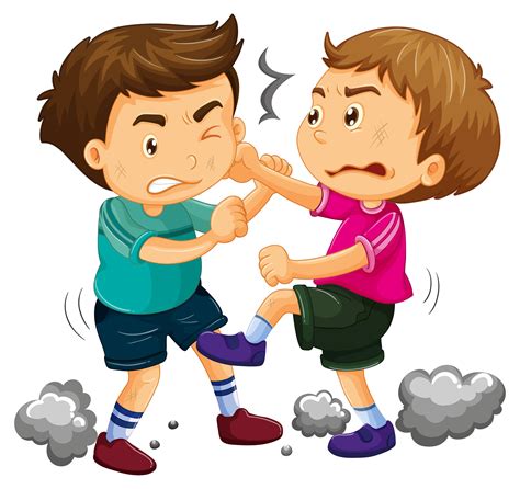 kids fight vector art icons  graphics
