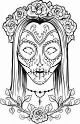Coloring Skull Pages Adults sketch template