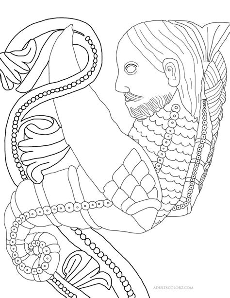 merman coloring pages merman  trident coloring page jussie