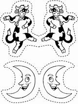 Coloring Diddle Hey Cow Moon Over Jumping Pages Nursery Jumped Template Crafts Preschool Craft Popular Printable Color Rhymes Library Clipart sketch template