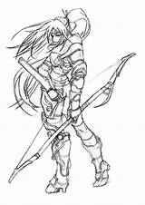 Archer Female Deviantart Draw Fantasy Drawings Favourites Add sketch template