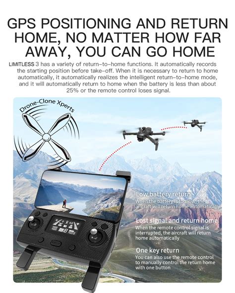 drone  pro limitless  gps  uhd camera drone  obstacle avoidanc drone clone xperts