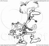 Hillbilly Carrying Pig Female Clip Outline Illustration Cartoon Royalty Clipart Toonaday Rf Line Drawing Regarding Notes Getdrawings sketch template