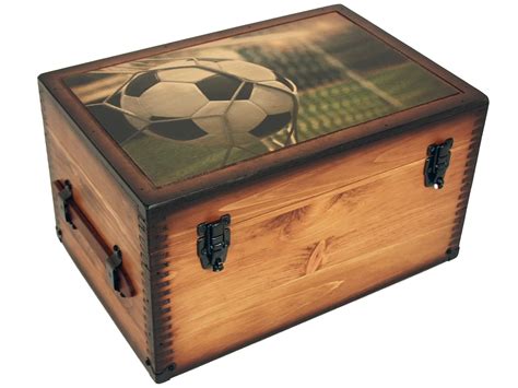 soccer player keepsake box relic wood