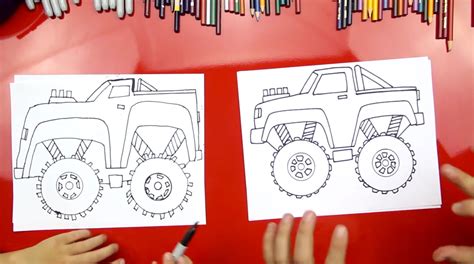 draw  monster truck art  kids hub