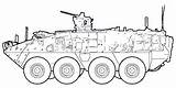 M1126 Stryker Vehicle Military Army Outline Icv Carrier Infantry Common Features Cv Inf Gp Inetres sketch template