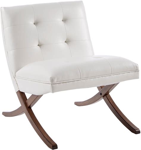 White Faux Leather Accent Chair Odditieszone