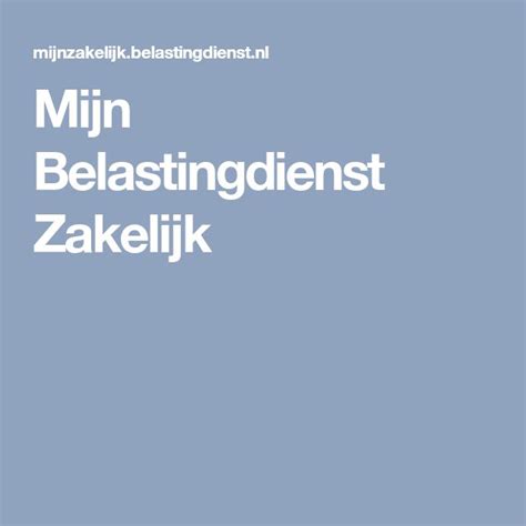 inloggen bij de belastingdienst