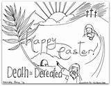 Easter Coloring Death Pages Defeated Children Happy Religious Ministry Kids Pdf Easy sketch template