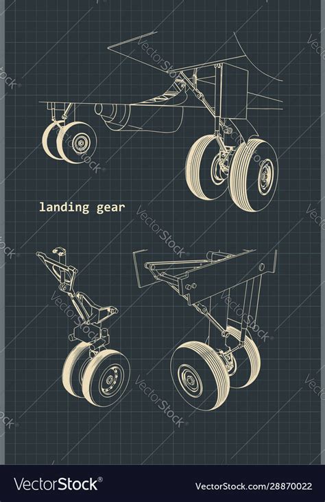 airplane landing gear drawings royalty  vector image