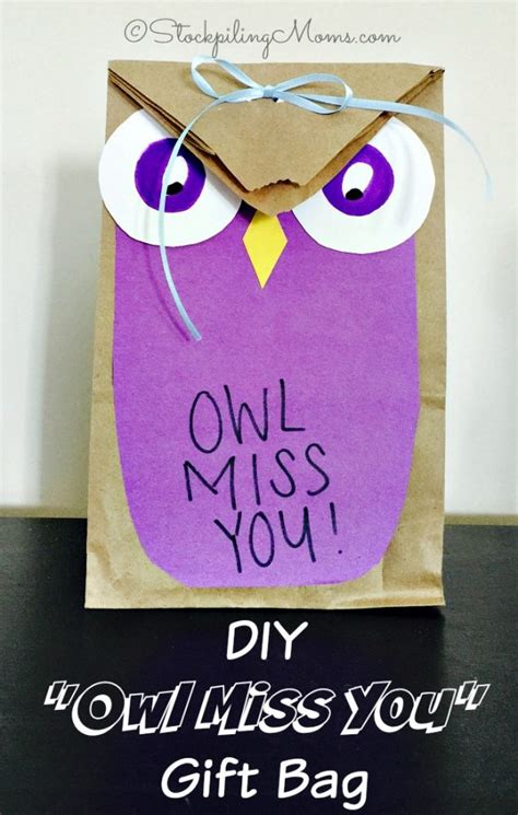 diy owl   gift bag