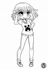 Yampuff Coloriage Lineart Coloringbay Vivian Chibis Linearts Coloriages Effortfulg sketch template