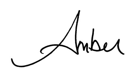 signature    amber signature lettering