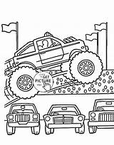 Monster Coloring Truck Pages Emergency Flatbed Digger Max Mohawk Warrior Transportation Big Drawing Grave Color Water Vehicle Cool Transport Land sketch template