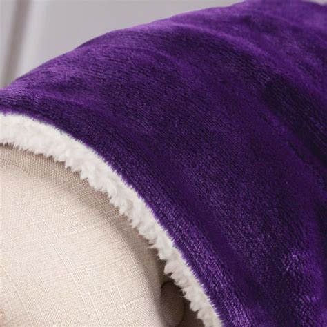 microfiber fuzzy soft sherpa fleece blanket purple plush throw blanket