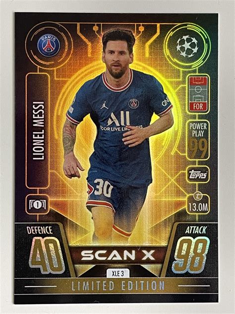 xle lionel messi psg scan  limited edition topps match attax extra  card solve