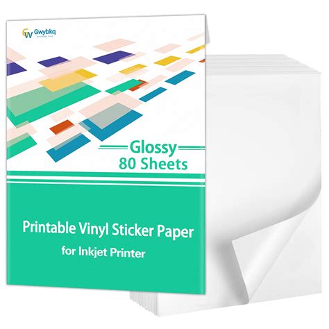 buy glossy sticker paper printable vinyl  inkjet printer  sheets