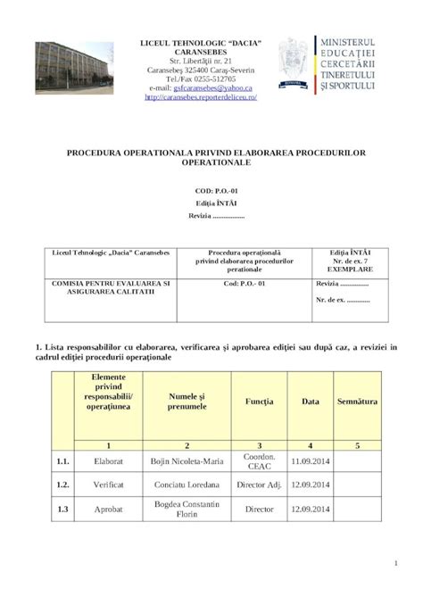 procedura elaborare proceduri dokumentips