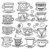 Tea Cup Drawing Coloring Pages Colouring Coffee Cups Sketch Print Doodle Printable Adults Sheets Adult Mandala Teacups Drawings Vintage Color sketch template