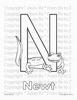 Newt Abcs Coloring sketch template