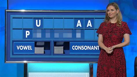 rachel riley left red faced on countdown as board spells out very rude