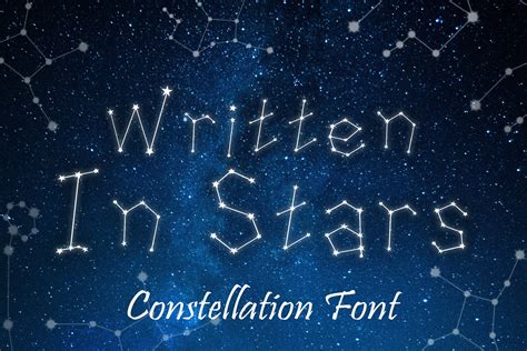 written  stars constellation zodiac font   font