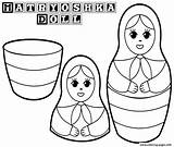Coloring Pages Russian Dolls Doll Printable Matryoshka Toys Template Nesting Color Print sketch template