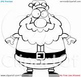 Coloring Santa Hawaiian Cartoon Clipart Shirt Plump Standing Front Pages Outlined Vector Cory Thoman Template sketch template