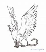 Cat Wings Drawing Winged Cats Angel Siamese Line Tressym Drawings Commish Lineart Paintingvalley Getdrawings Sitting Silhouette Chat Deviantart Solder If sketch template