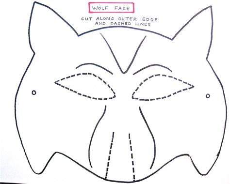 wolf mask template  preschoolers making  wolf mask kids