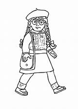 American Girl Coloring Pages Doll sketch template