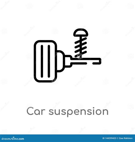 outline car suspension vector icon isolated black simple  element illustration  car