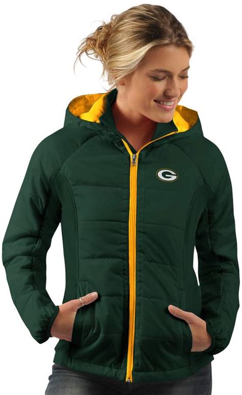 Womens Green Bay Packers Run Down Puffer Jacket Puffer Jackets