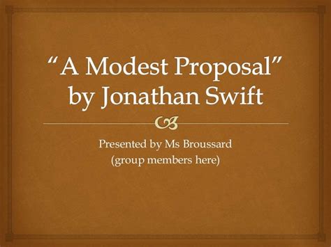 modest proposal sample