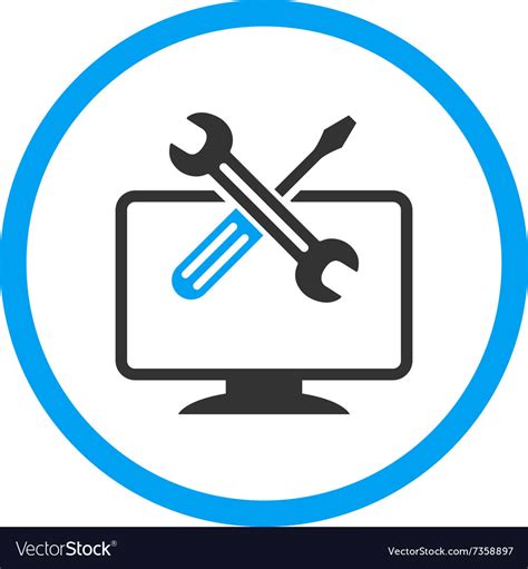 computer tools rounded icon royalty  vector image