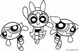 Powerpuff Coloringall sketch template