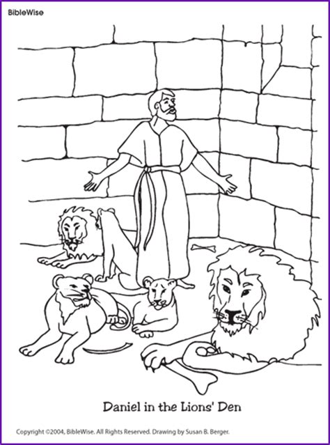 coloring daniel   lions den kids korner biblewise