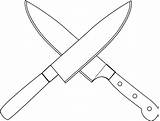 Pisau Knives Chefs Cuchillo Carnicero Faca Dapur sketch template