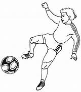 Soccer Coloring Pages Ball Man Colorare Da Kicking Players Clipart Football Sport Kids Women Printables Usa Bystander Playing Cliparts Library sketch template