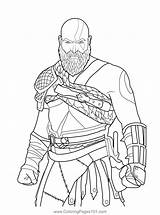 Kratos Coloring sketch template