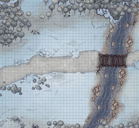snowy gridded battle map dd ttrpg fantasy map dungeon maps pathfinder maps