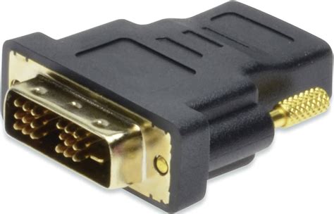 ednet hdmi dvi adapter  hdmi socket  dvi plug  pin black screwable gold plated