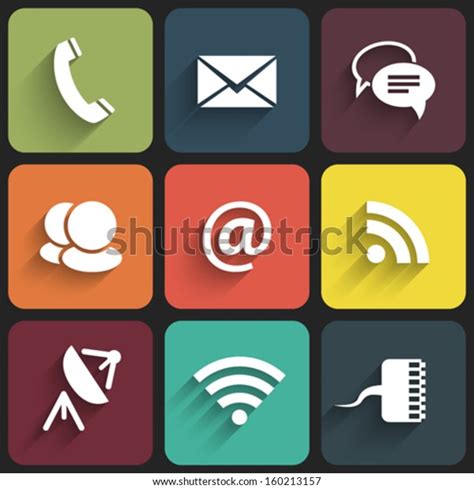 modern communication signs icons flat design stock vector