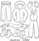 Winter Accessories Clothes Lineart Illustration Visekart Clipart Royalty Vector sketch template